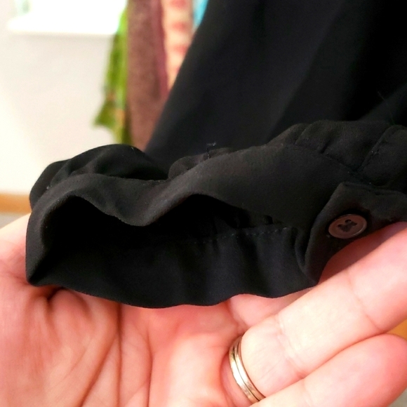 CATHERINE Malandrino Sheer Black Blouse - Picture 3 of 4